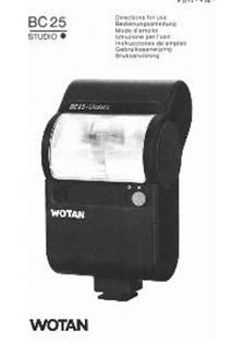 Wotan BC 25 Studio manual. Camera Instructions.